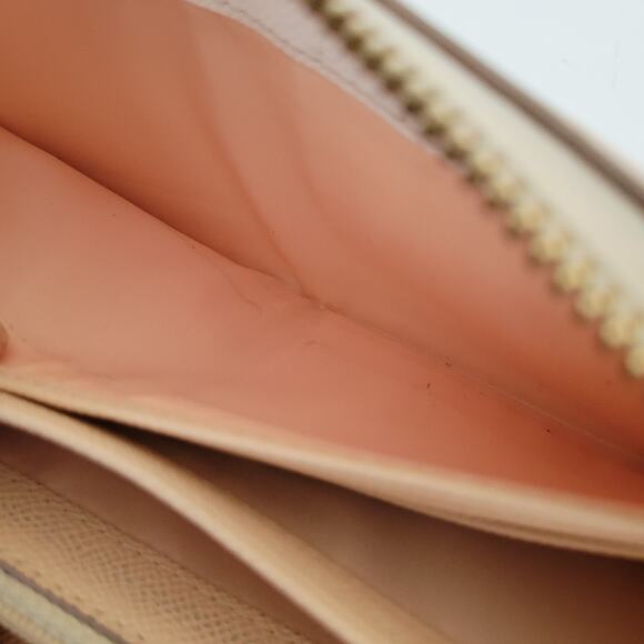 Coach Long Stripe Accordion Zip Around Light Pink White Crossgrain Leather Fair - Picture 6 of 12